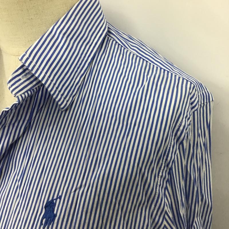 ポロラルフローレン POLO RALPH LAUREN シャツ、ブラウス 長袖 長袖シャツ ストライプシャツ カラーシャツ カジュアルシャツ 0 ストライプ 白 / ホワイト / X 青 / ブルー / レディース USED 古着 中古 10105923