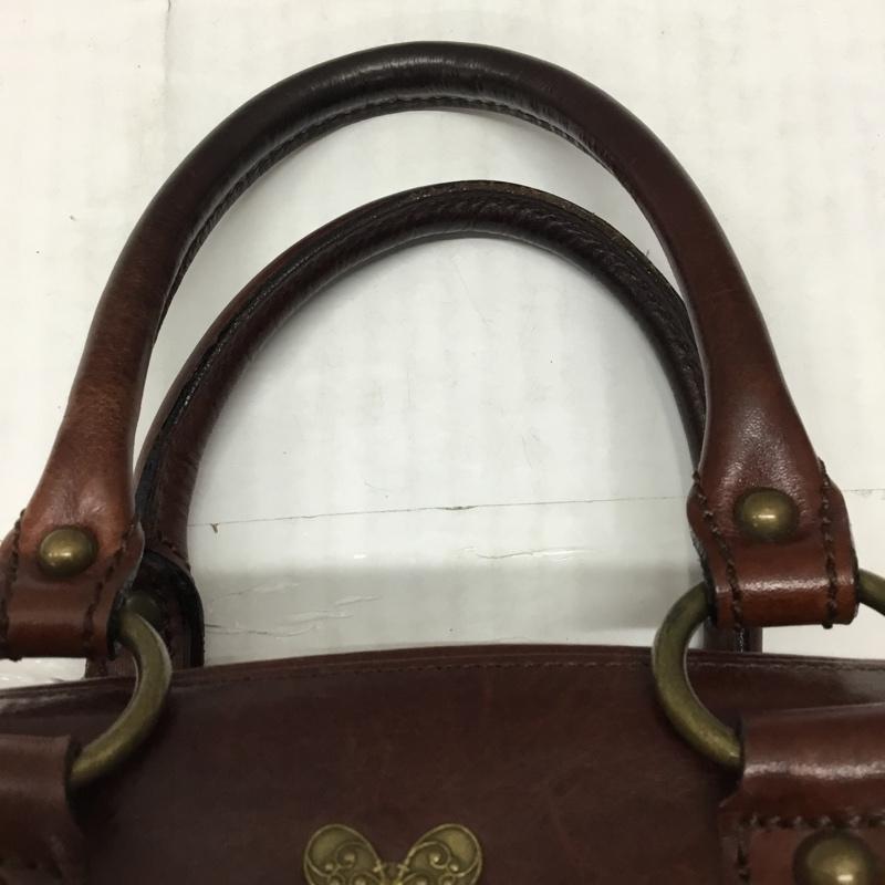 アナスイ ANNASUI ハンドバッグ ハンドバッグ 蝶々 レザー ワンポイント 茶 / ブラウン / レディース USED 古着 中古 10121003