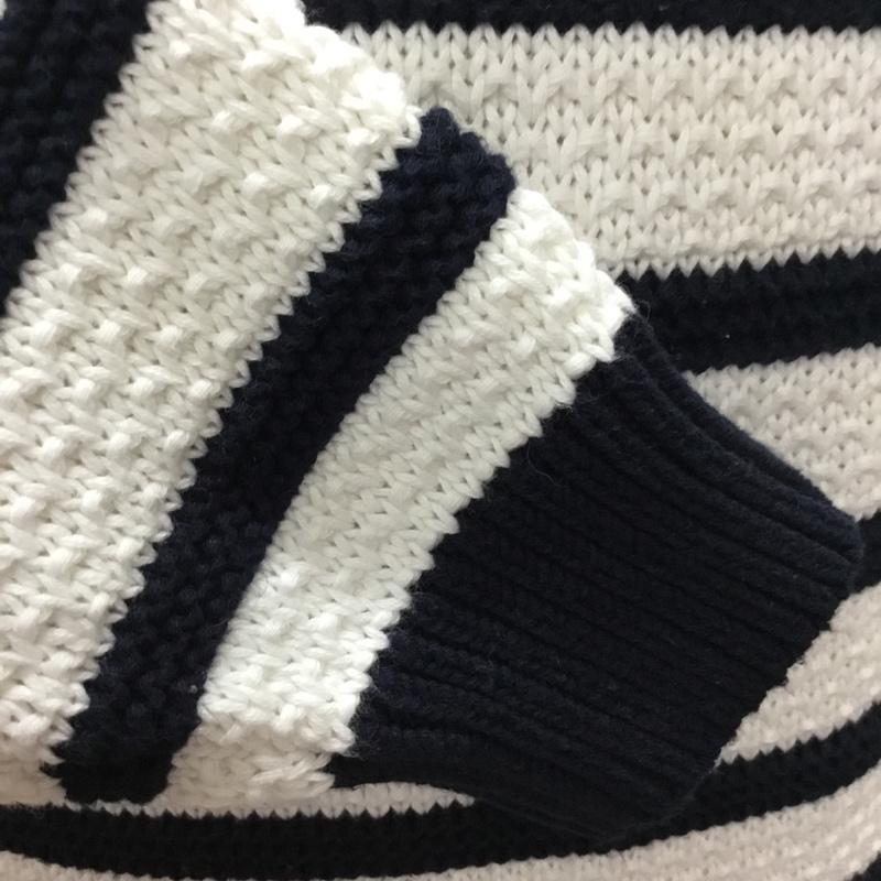 アダムエロペ ADAM ET ROPE  ニット、セーター 長袖 長袖ニットカットソー ニット セーター クルーネックニット M ボーダー柄 白 / ホワイト / X 紺 / ネイビー /  メンズ USED 古着 中古 10113357