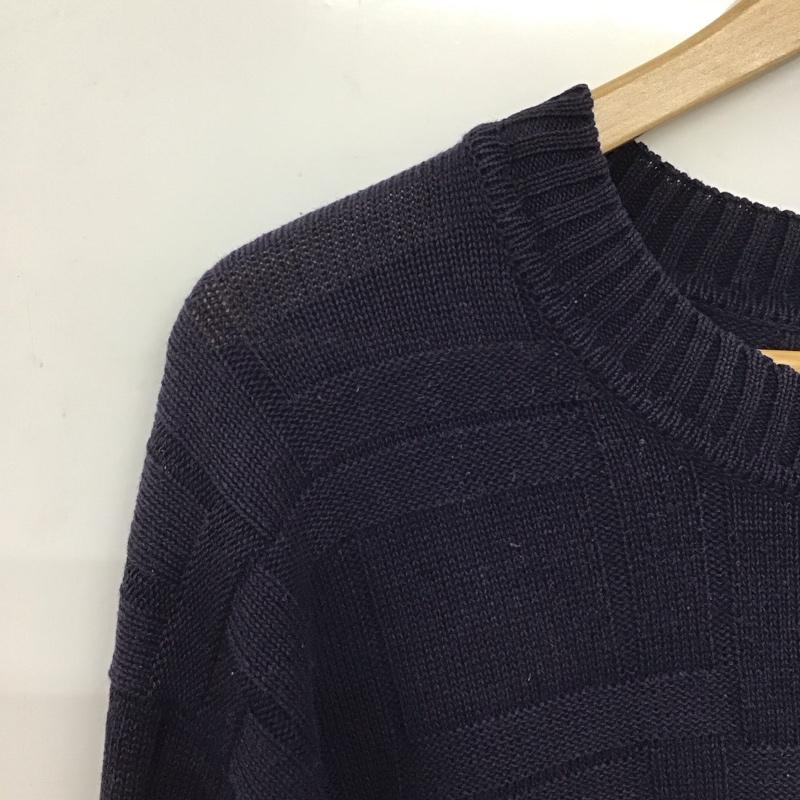ラコステ LACOSTE ニット、セーター 長袖 長袖ニットカットソー クルーネック セーター 5 ロゴ、文字 紺 / ネイビー / メンズ USED 古着 中古 10138412