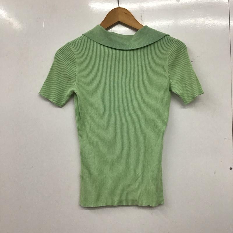 スライ SLY ニット、セーター 半袖 030HSZ70-1631 DUAL COLOR FRONT ZIP KNIT FREE 無地 薄緑 / ライトグリーン / レディース USED 古着 中古 10137782