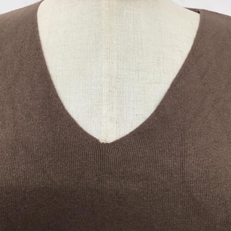ノーリーズソフィ NOLLEY S Sophi カットソー 長袖 長袖カットソー Vネックカットソー ロングスリーブカットソー 38 無地 茶 / ブラウン / レディース USED 古着 中古 10124576