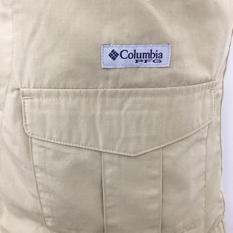 コロンビア Columbia ベスト ベスト 218 PM5626 MatherCrestVest 前ボタン カジュアルベスト M ロゴ、文字 ベージュ / ベージュ / メンズ USED 古着 中古 10109977