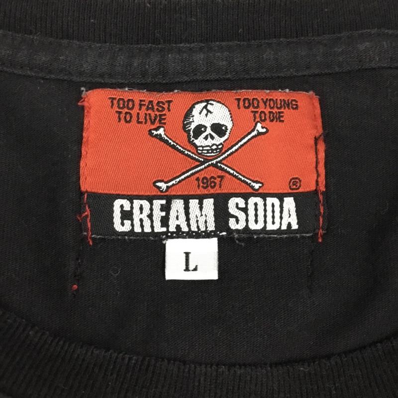 クリームソーダ CREAMSODA Tシャツ 半袖 L プリント 黒 / ブラック / メンズ USED 古着 中古 10108751