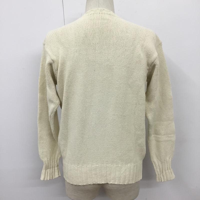 ポロバイラルフローレン Polo by RALPH LAUREN ニット、セーター 長袖 長袖ニットカットソー ニット セーター Vネックニットカットソー M ロゴ、文字 白 / ホワイト / メンズ USED 古着 中古 10110021