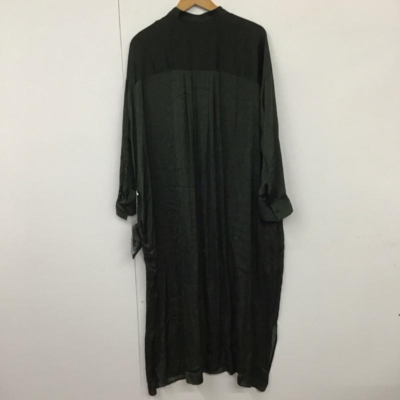 アズールバイマウジー AZUL BY MOUSSY シャツ、ブラウス 長袖 250DAA30-253G BAND COLLAR SHINY LONG SHIRTS M 無地 緑 / グリーン / レディース USED 古着 中古 10130558