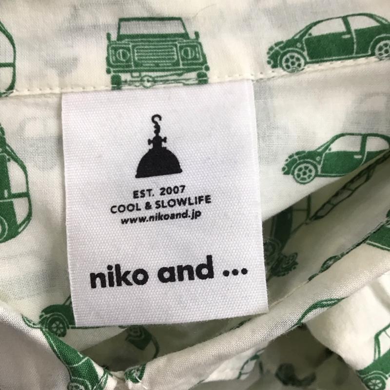 ニコアンド niko and... シャツ、ブラウス 七分袖 ON52DA06TO 車柄 3 総柄 緑 / グリーン / X アイボリー / アイボリー / レディース USED 古着 中古 10123108