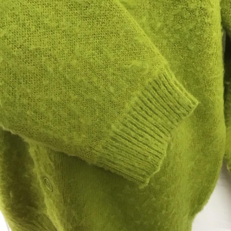 ビームス BEAMS カーディガン 長袖 ウール モヘヤ M 無地 黄緑 / イエローグリーン / メンズ USED 古着 中古 10123316