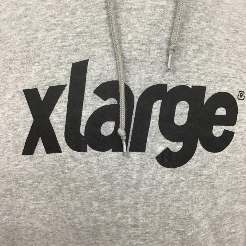 エクストララージ XLARGE パーカー 長袖 長袖パーカー プルオーバーパーカー プリントスウェット M ロゴ、文字 灰 / グレー / メンズ USED 古着 中古 10125630