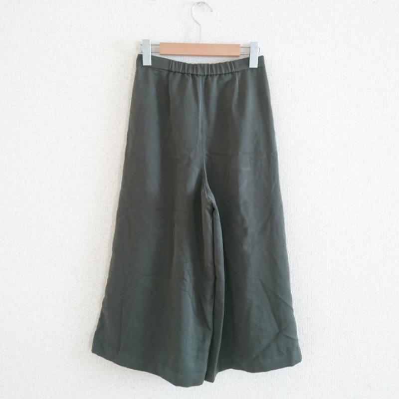 ユナイテッドアローズグリーンレーベルリラクシング UNITEDARROWSGREENLABELRELAXING パンツ スラックス ワイドパンツ 38 無地 緑 / グリーン / レディース USED 古着 中古 10013477