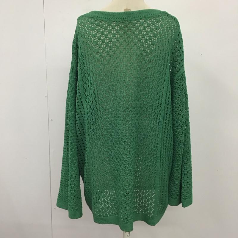 ローリーズファーム LOWRYS FARM ニット、セーター 長袖 LF623021NT メッシュ FREE 無地 緑 / グリーン / レディース USED 古着 中古 10122080