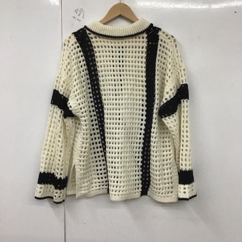レプシィム LEPSIM カーディガン 長袖 FREE 白 / ホワイト / X 黒 / ブラック / レディース USED 古着 中古 10129742