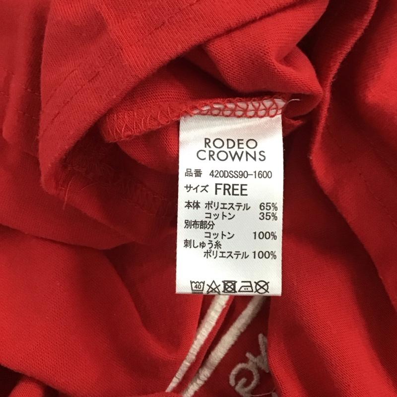 ロデオクラウンズ Rodeo Crowns Tシャツ 半袖 420dss90-1600 MixbigVネックTシャツ 半袖カットソー FREE プリント 赤 / レッド / レディース USED 古着 中古 10137687