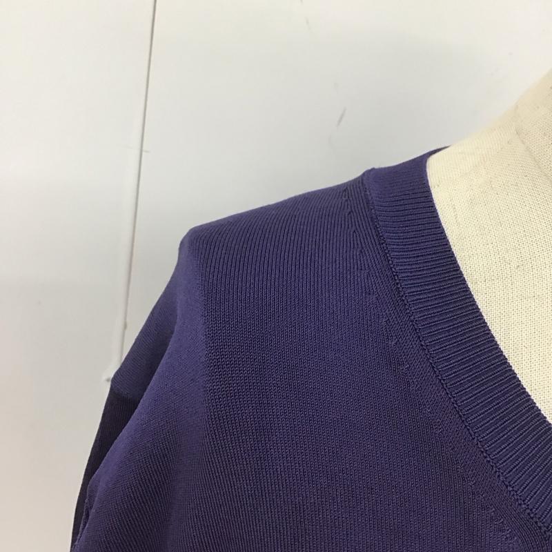 マークジェイコブス MARCJACOBS カーディガン 長袖 N623C02RE21 クルーネック クロップド丈 M ロゴ、文字 紺 / ネイビー / レディース USED 古着 中古 10109657