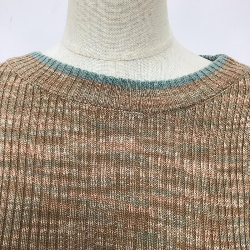 ダブルクローゼット w closet カットソー 長袖 341095 カットアウトハイネックプルオーバー 無地 茶 / ブラウン / X 水色 / ライトブルー /  レディース USED 古着 中古 10108314