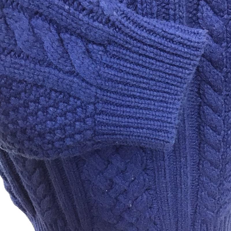 シュプリーム Supreme ニット、セーター 長袖 FW23 AppliqueCableKnitSweater 長袖ニットカットソー セーター L ロゴ、文字 青 / ブルー / メンズ USED 古着 中古 10115366