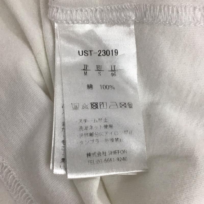 ウノピュウノウグァーレトレリラックス 1piu1uguale3 RELAX Tシャツ 半袖 UST-23019 ラインストーングラデーションロゴ半袖Tシャツ M ロゴ、文字 白 / ホワイト / メンズ USED 古着 中古 10134843