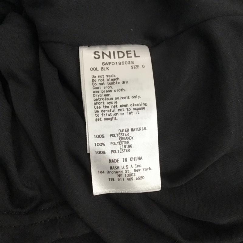 スナイデル SNIDEL ワンピース ひざ丈スカート SWFO185028 スリーブデザインワンピース ボックスワンピース 0 無地 黒 / ブラック / レディース USED 古着 中古 10122888