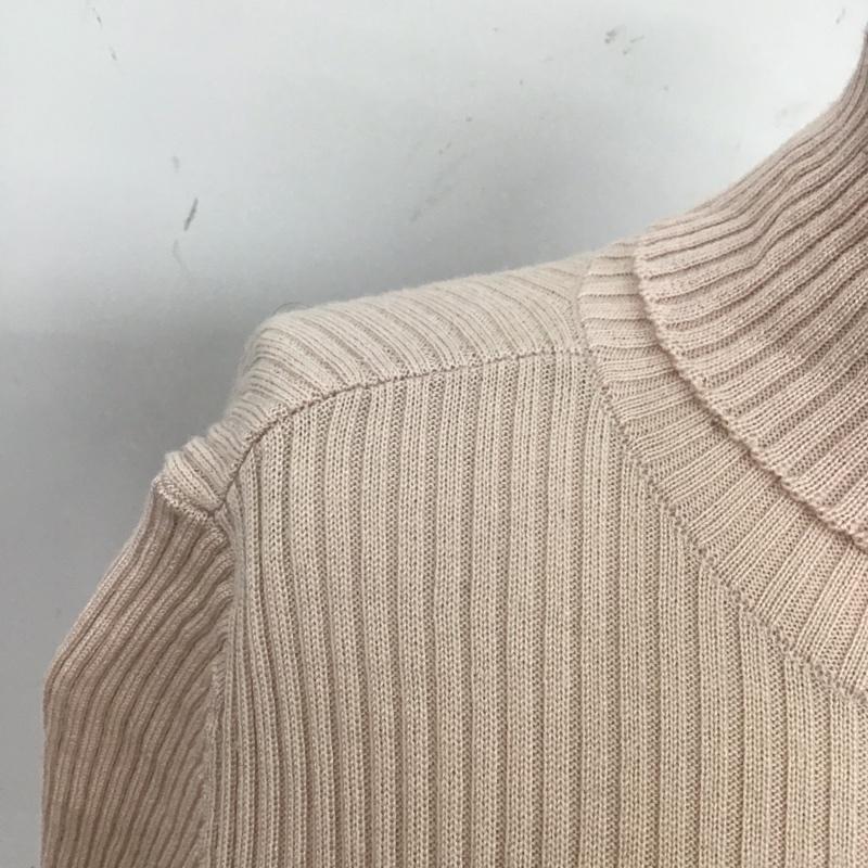 バーバリーブルーレーベル BURBERRY BLUE LABEL ニット、セーター 長袖 FB594-757-12 ウール タートルネック 38 ワンポイント 桃 / ピンク /  レディース USED 古着 中古 10116716