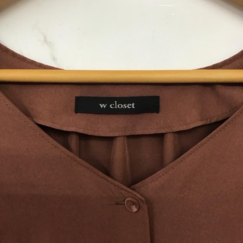 ダブルクローゼット w closet シャツ、ブラウス 長袖 FREE 無地 茶 / ブラウン / レディース USED 古着 中古 10139343