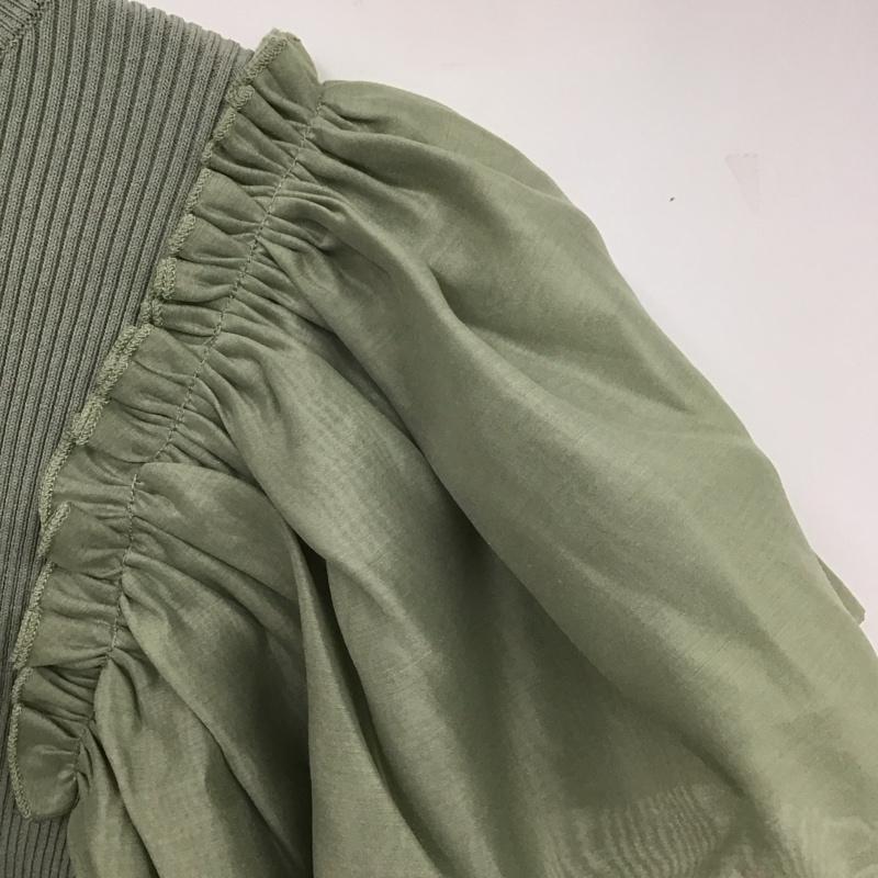 ザラ ZARA カットソー 長袖 S 無地 薄緑 / ライトグリーン / レディース USED 古着 中古 10124797
