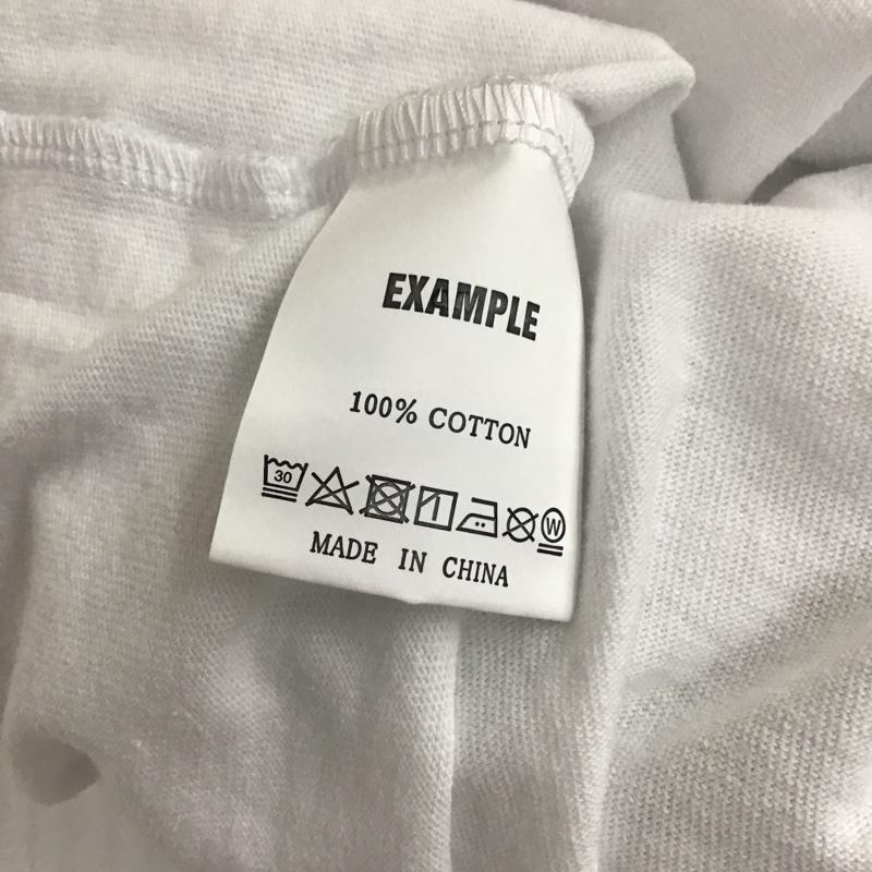 イグザンプル EXAMPLE Tシャツ 半袖 半袖カットソー プリントTシャツ クルーネックカットソー L プリント 白 / ホワイト / メンズ USED 古着 中古 10117845
