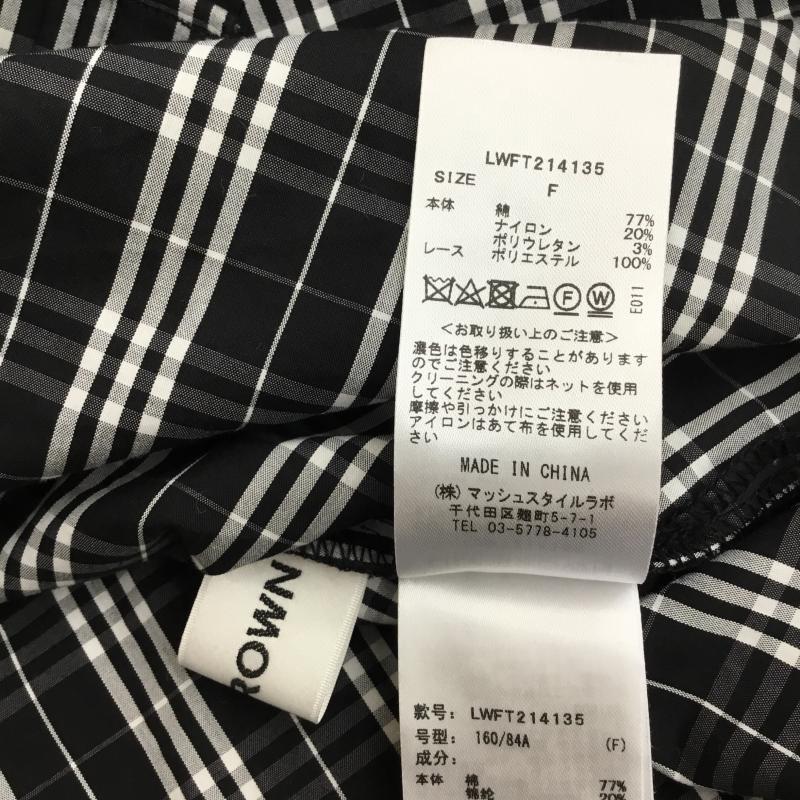 リリー ブラウン Lily Brown シャツ、ブラウス 長袖 FREE チェック 黒 / ブラック / X 白 / ホワイト / レディース USED 古着 中古 10129982