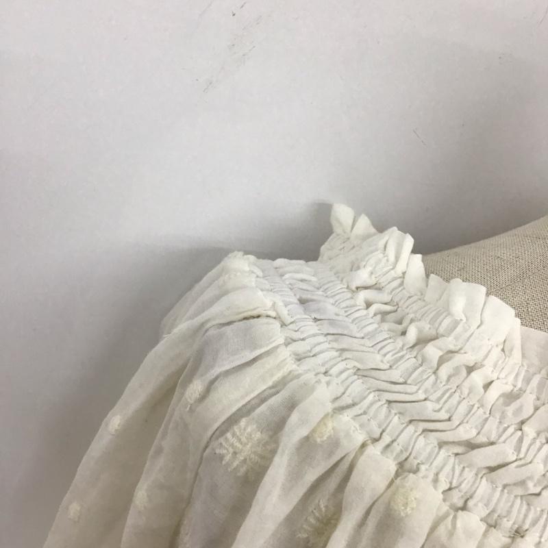 ザラウーマン ZARA WOMAN カットソー 長袖 5796 041 250 オフショルダー フレアスリーブ L 刺繍 アイボリー / アイボリー /  レディース USED 古着 中古 10106727