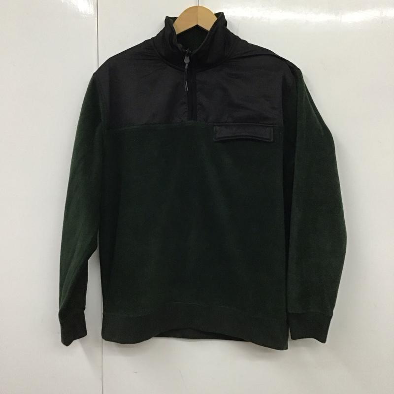 ザラ ZARA トレーナー 長袖 長袖スウェット フリースジャケット プルオーバー スタンドカラー S 無地 緑 / グリーン / メンズ USED 古着 中古 10130635