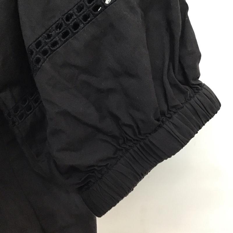 エヘカソポ ehka sopo シャツ、ブラウス 半袖 1710087 レーススタンド襟 FREE 無地 黒 / ブラック / レディース USED 古着 中古 10116482