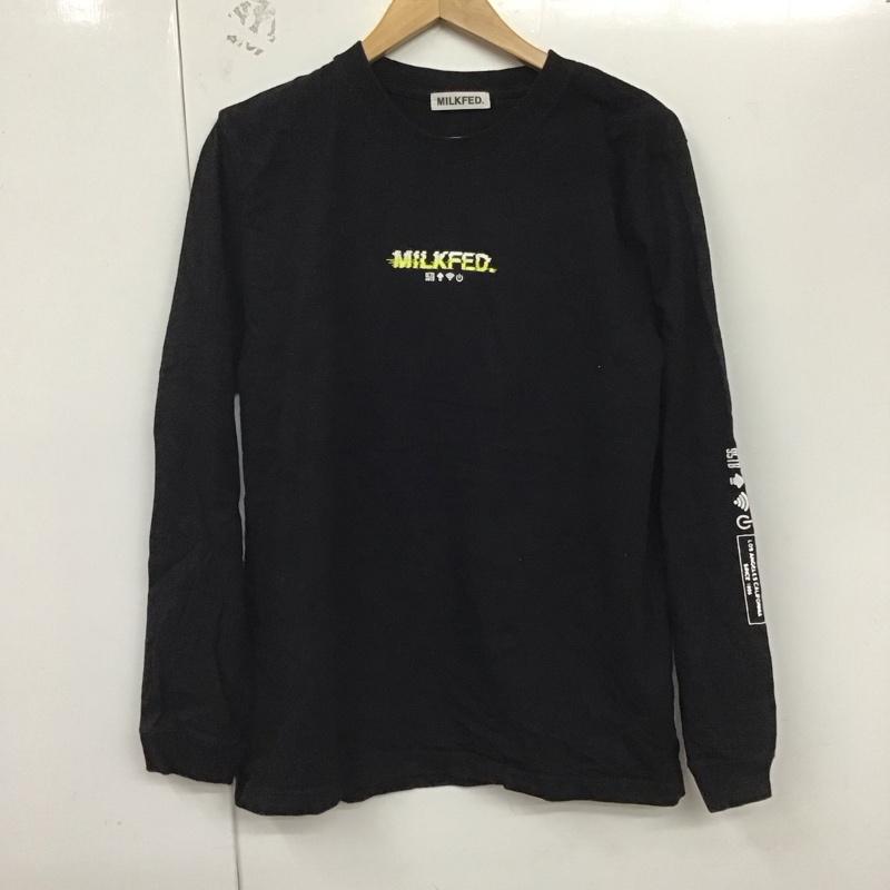 ミルクフェド MILKFED. カットソー 長袖 長袖カットソー プリントカットソー クルーネック プリント 黒 / ブラック / レディース USED 古着 中古 10129538