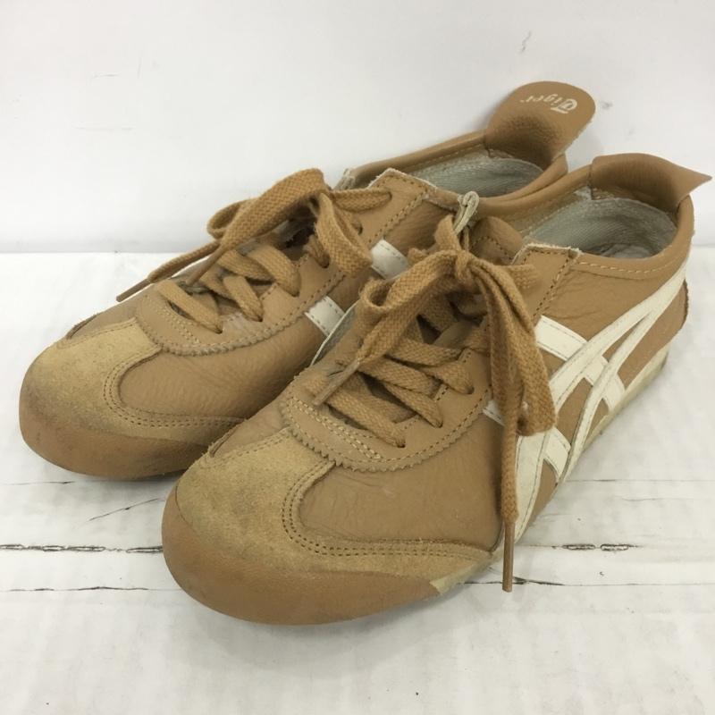 オニツカタイガー ONITSUKA TIGER スニーカー スニーカー 1183A201 MEXICO 66 レザー 23.5cm 23.5cm ロゴ、文字 ベージュ / ベージュ / レディース USED 古着 中古 10124214