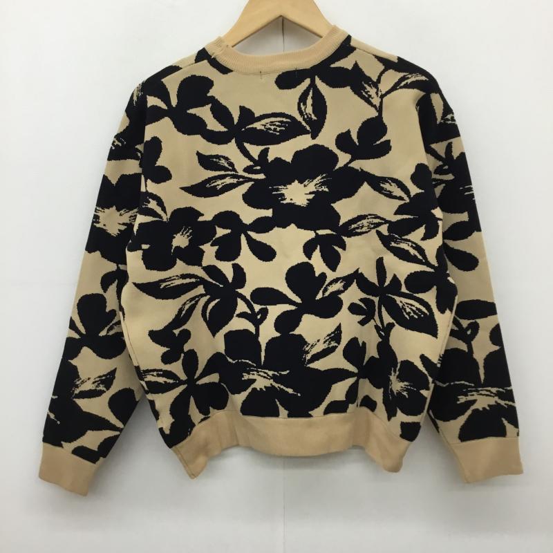 エモダ EMODA ニット、セーター 長袖 FREE 総柄 黒 / ブラック / X ベージュ / ベージュ / レディース USED 古着 中古 10137907