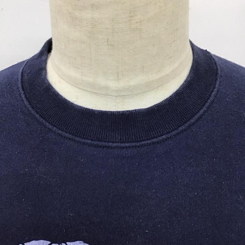フルーツオブザルーム FRUIT OF THE LOOM トレーナー 長袖 スウェット 裏起毛 気球 L プリント 紺 / ネイビー /  メンズ USED 古着 中古 10116819