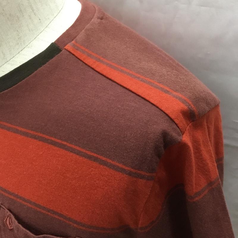 ボルコム VOLCOM Tシャツ 半袖 半袖カットソー プリントTシャツ クルーネックカットソー S ボーダー柄 マルチカラー / マルチカラー /  メンズ USED 古着 中古 10108980