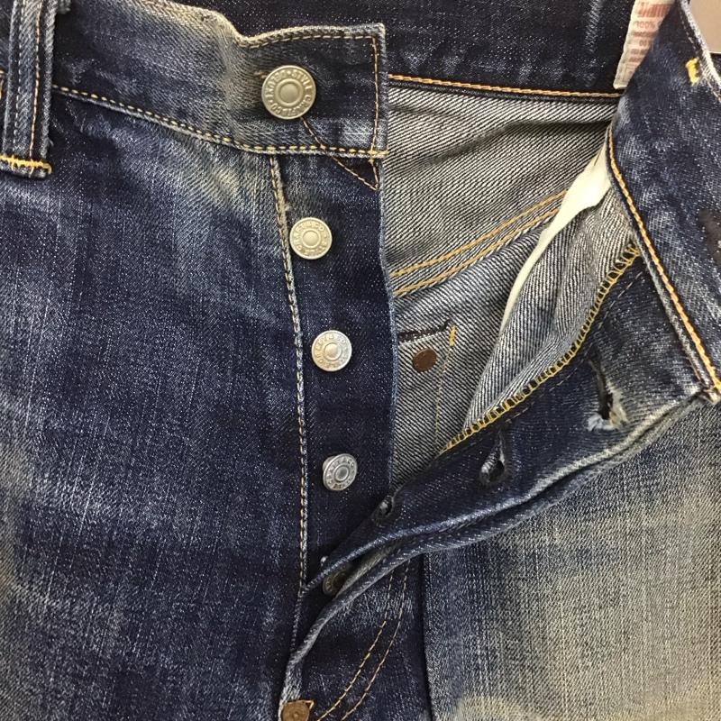 エヴィス EVISU パンツ デニム、ジーンズ デニムパンツ ワイドパンツ カジュアルパンツ 34 ダメージ加工 インディゴ / インディゴ / メンズ USED 古着 中古 10126830