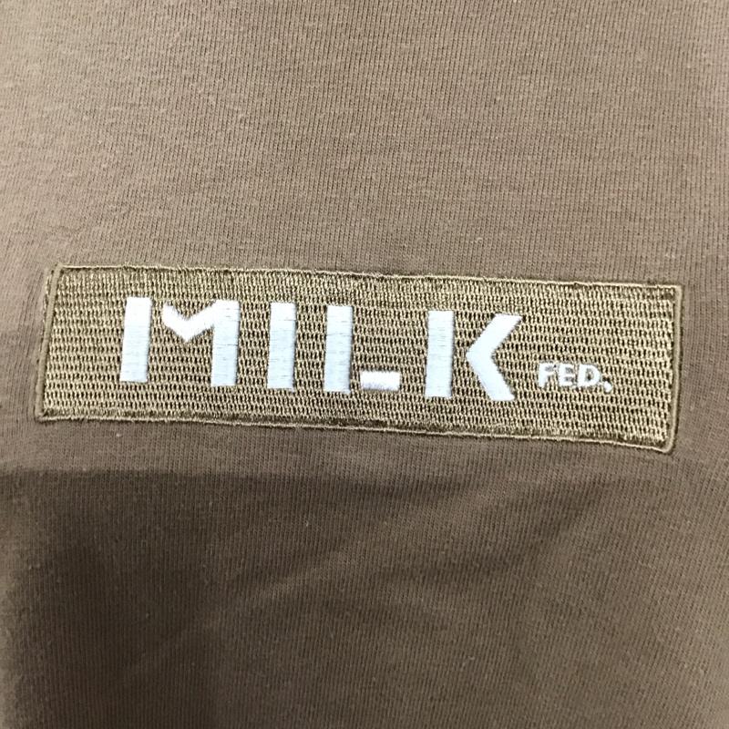 ミルクフェド MILKFED. Tシャツ 半袖 半袖カットソー プリントTシャツ クルーネックカットソー S ロゴ、文字 茶 / ブラウン / レディース USED 古着 中古 10122503