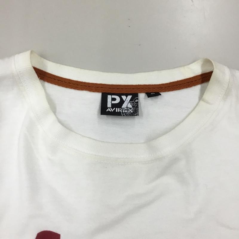 アヴィレックス AVIREX カットソー 長袖 長袖カットソー クルーネックカットソー ロングスリーブカットソー プリントTシャツ M プリント 白 / ホワイト /  メンズ USED 古着 中古 10112289