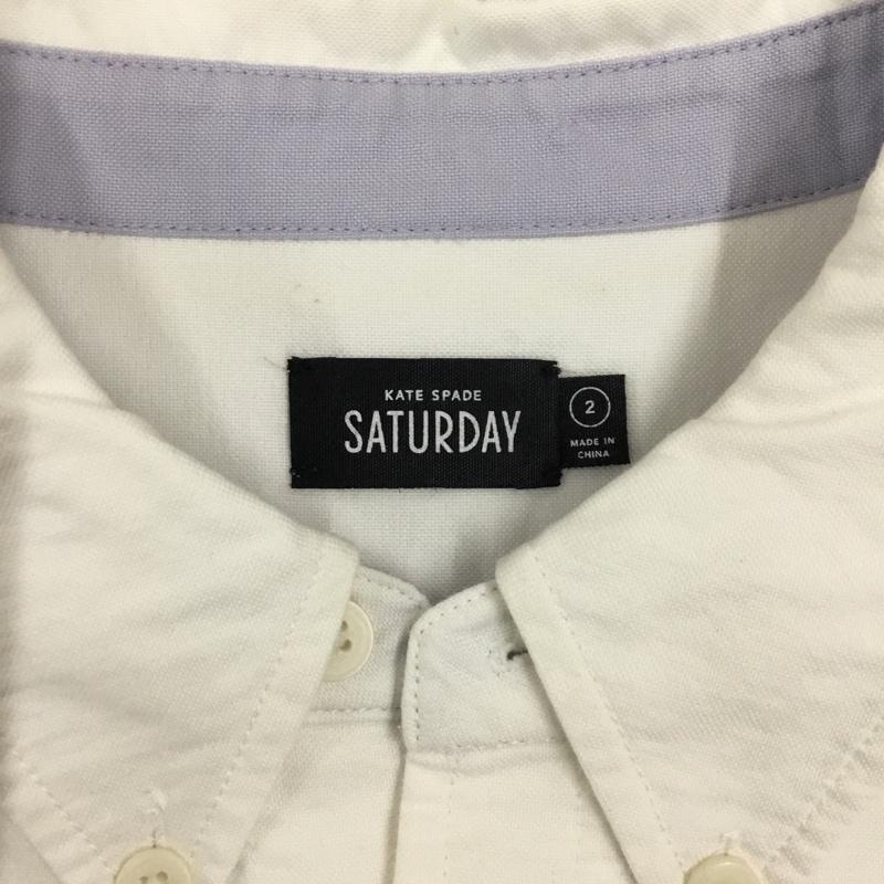 ケイト・スペード サタデー KATE SPADE SATURDAY シャツ、ブラウス 長袖 4CMU0981 ボタンダウン 2 無地 白 / ホワイト / レディース USED 古着 中古 10118485