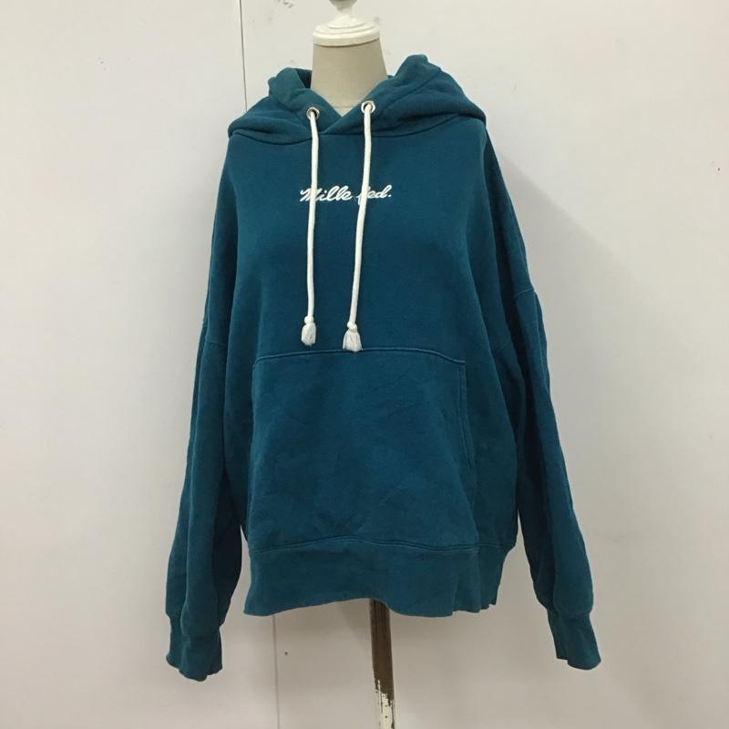 ミルクフェド MILKFED. パーカー 長袖 長袖パーカー フード付きパーカー プルオーバー スウェット トレーナー ロゴ、文字 青 / ブルー / レディース USED 古着 中古 10123752
