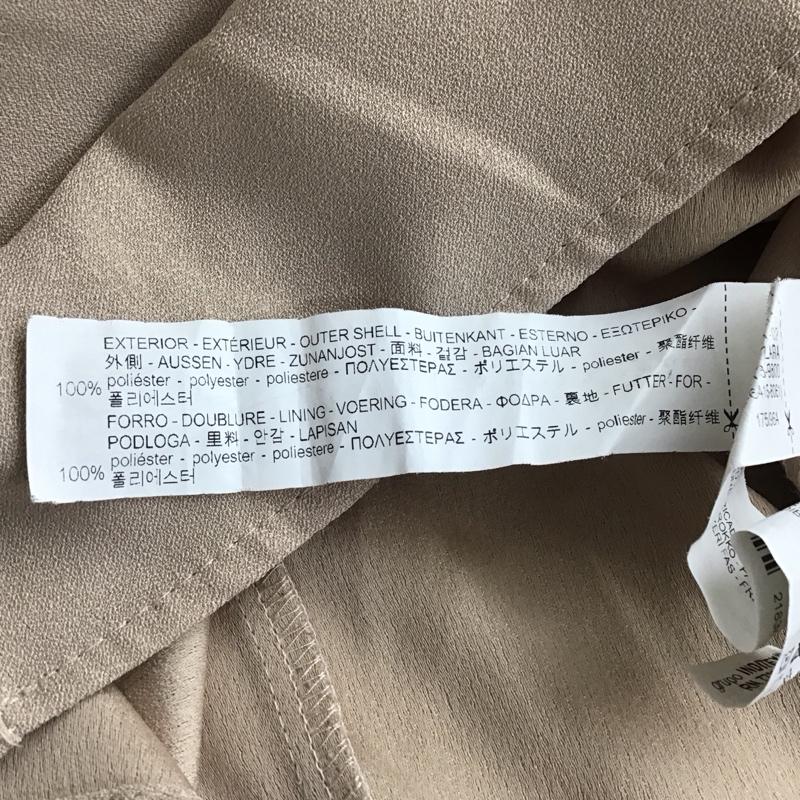 ザラベーシック ZARA BASIC ワンピース ひざ丈スカート 長袖ワンピース フレアワンピース 袖フリル L 無地 ベージュ / ベージュ / レディース USED 古着 中古 10117988