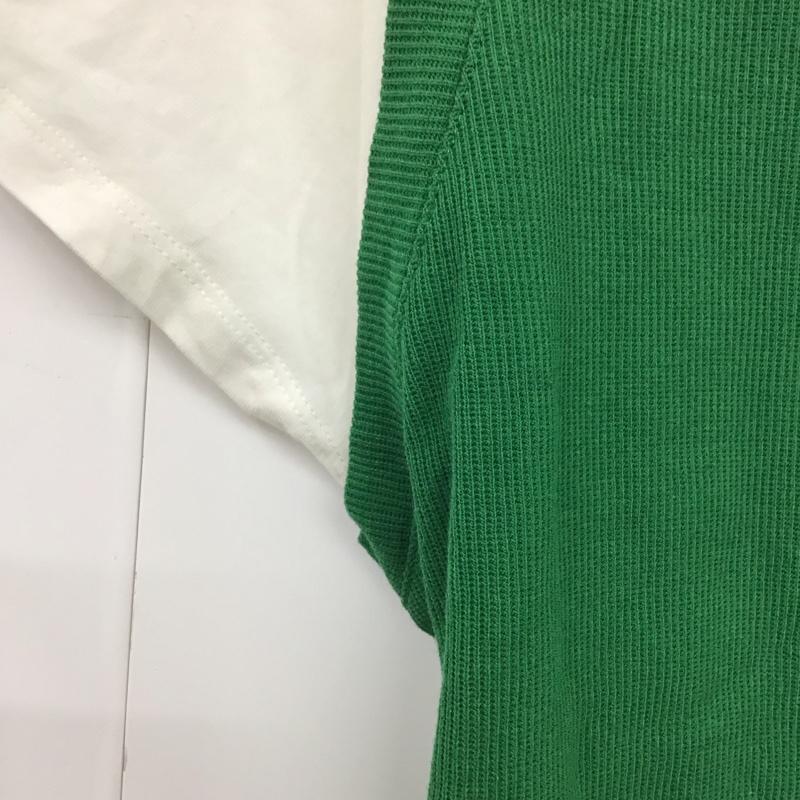 アズールバイマウジー AZUL BY MOUSSY カットソー 半袖 250GSB80-221D ONE SHOULDER BUSTIER TOPS M 無地 白 / ホワイト / X 緑 / グリーン / レディース USED 古着 中古 10129766