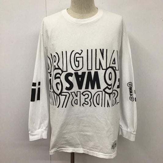 テンダーロイン TENDERLOIN カットソー 長袖 長袖カットソー クルーネックカットソー ロングスリーブカットソー プリントTシャツ L ロゴ、文字 白 / ホワイト /  メンズ USED 古着 中古 10109806