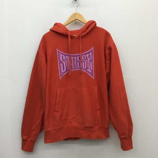 ステューシー STUSSY パーカー 長袖 STUSSY Champion Pigment Dyed Hoodie M ロゴ、文字 橙 / オレンジ / X 紫 / パープル /  メンズ USED 古着 中古 10124620