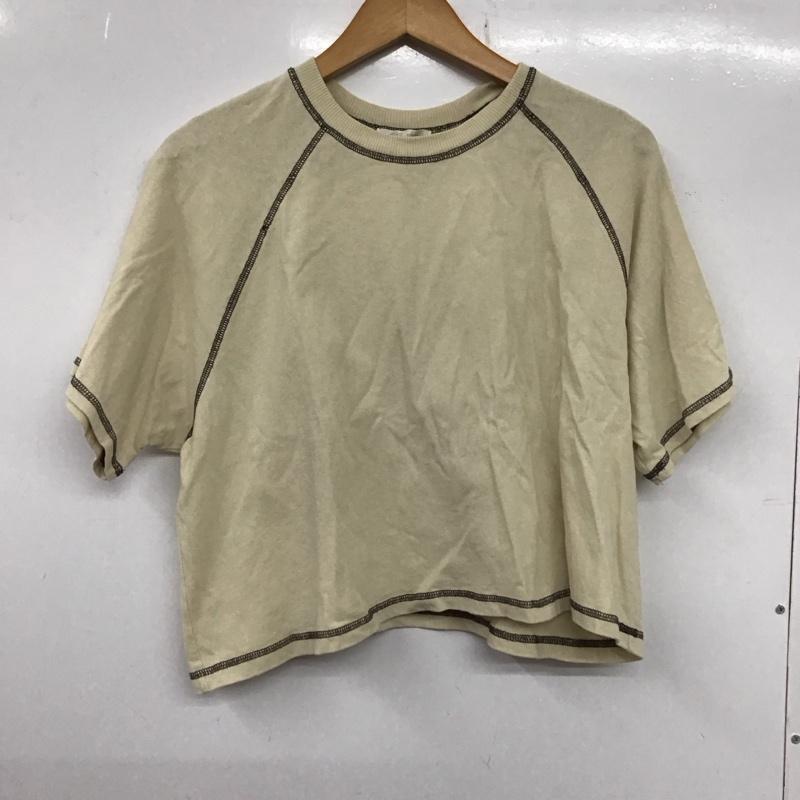 エヘカソポ ehka sopo Tシャツ 半袖 fld-1210182 コントラストステッチラグランTシャツ クルーネックカットソー FREE 無地 ベージュ / ベージュ / レディース USED 古着 中古 10136426