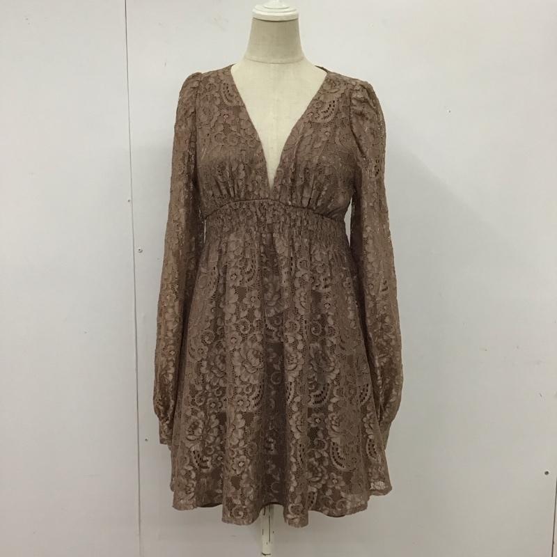 デュラス DURAS カットソー 長袖 長袖カットソー Vネックカットソー チュニック FREE 総柄 茶 / ブラウン / レディース USED 古着 中古 10117323