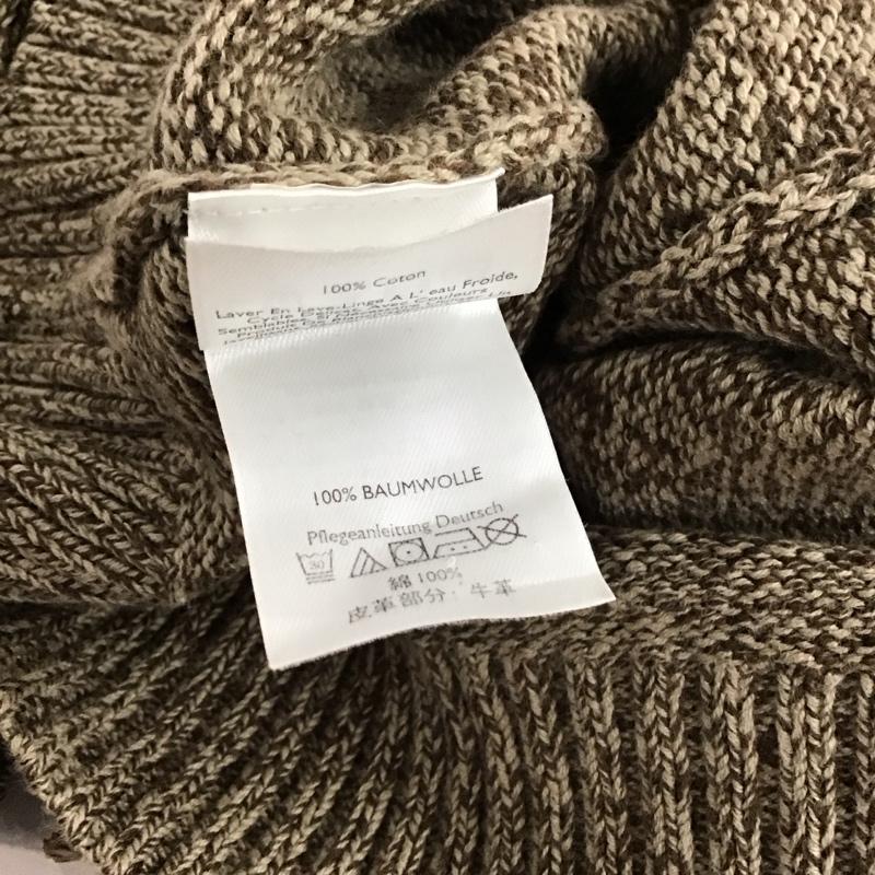 エディーバウアー Eddie Bauer ニット、セーター 長袖 長袖ニットカットソー ジップアップカラーニット セーター M 無地 茶 / ブラウン / メンズ USED 古着 中古 10123829