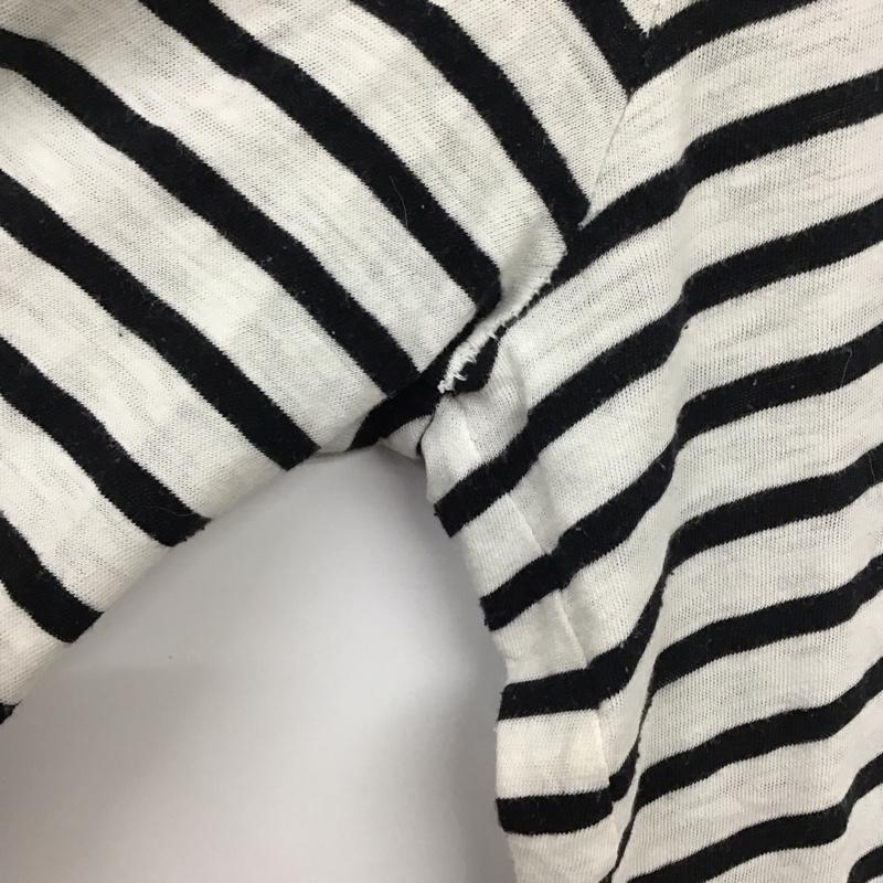 ポロラルフローレン POLO RALPH LAUREN Tシャツ 長袖 M ボーダー柄 X ロゴ、文字 白 / ホワイト / X 黒 / ブラック / レディース USED 古着 中古 10131083
