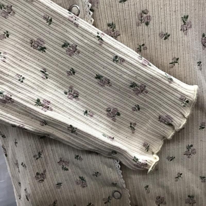 エヘカソポ ehka sopo カーディガン 長袖 1208730 カットソー FREE 花柄 ベージュ / ベージュ / レディース USED 古着 中古 10123493