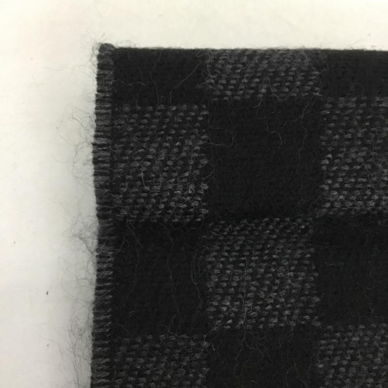 ビームス BEAMS マフラー マフラー フリンジ チェック 黒 / ブラック / X 灰 / グレー / メンズ USED 古着 中古 10130560